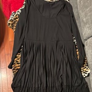 French Connection Black Pleated Dress